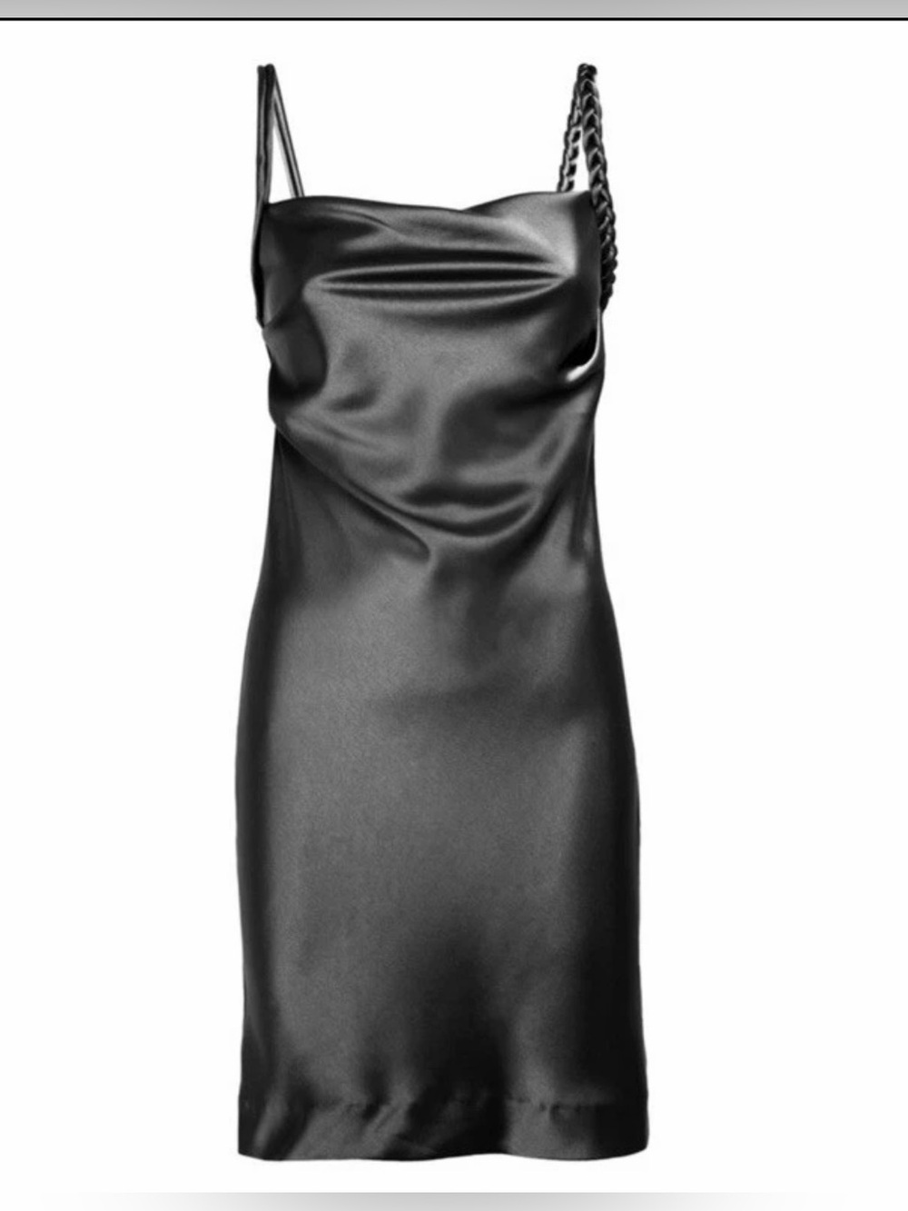 HOUSE OF HARLOW black satin cowl neck mini dress with braided strap size XXL